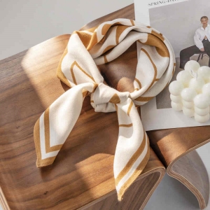 Sweet printed pocket square scarf with thin imitation silk scarf scarf temperament professional decorative scarf