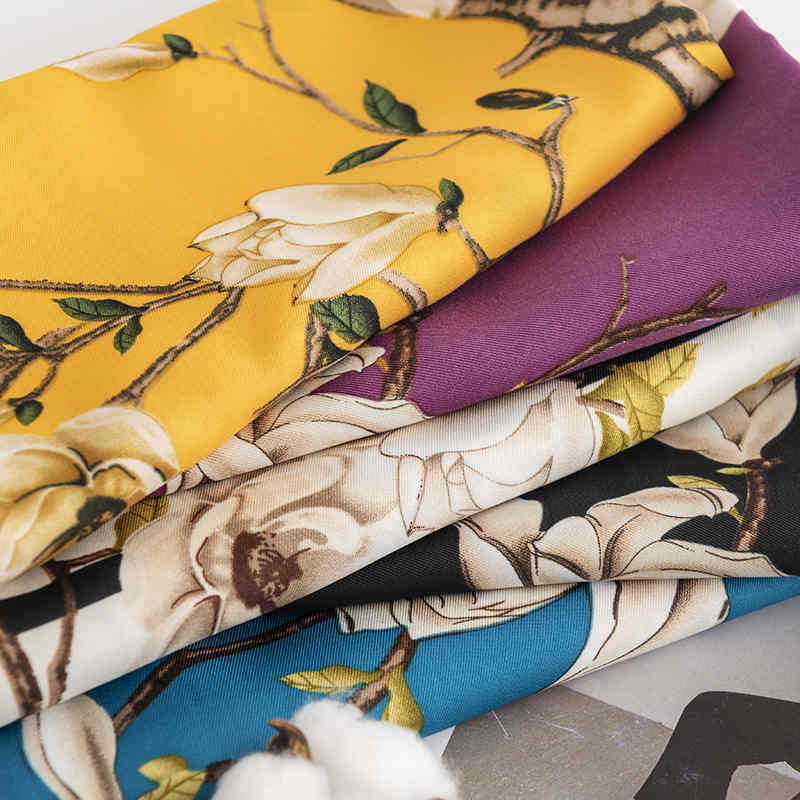 Silk scarves elegant orchid professional dress scarf female fashion commuting tiein printed pocket square