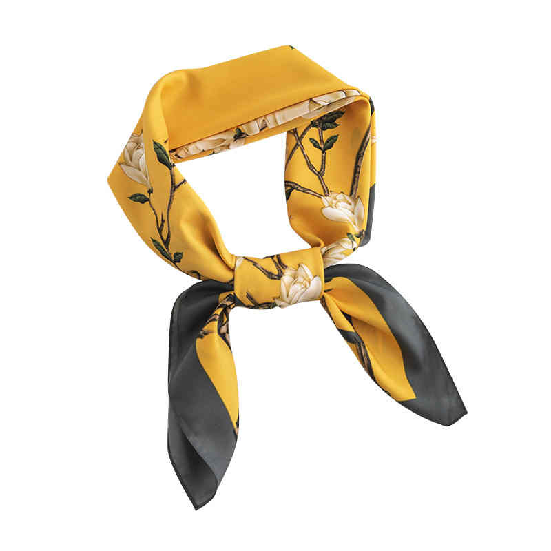 Silk scarves elegant orchid professional dress scarf female fashion commuting tiein printed pocket square