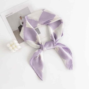 Personality trend checkerboard square scarf fashion thin imitation silk scarf printed warm shawl