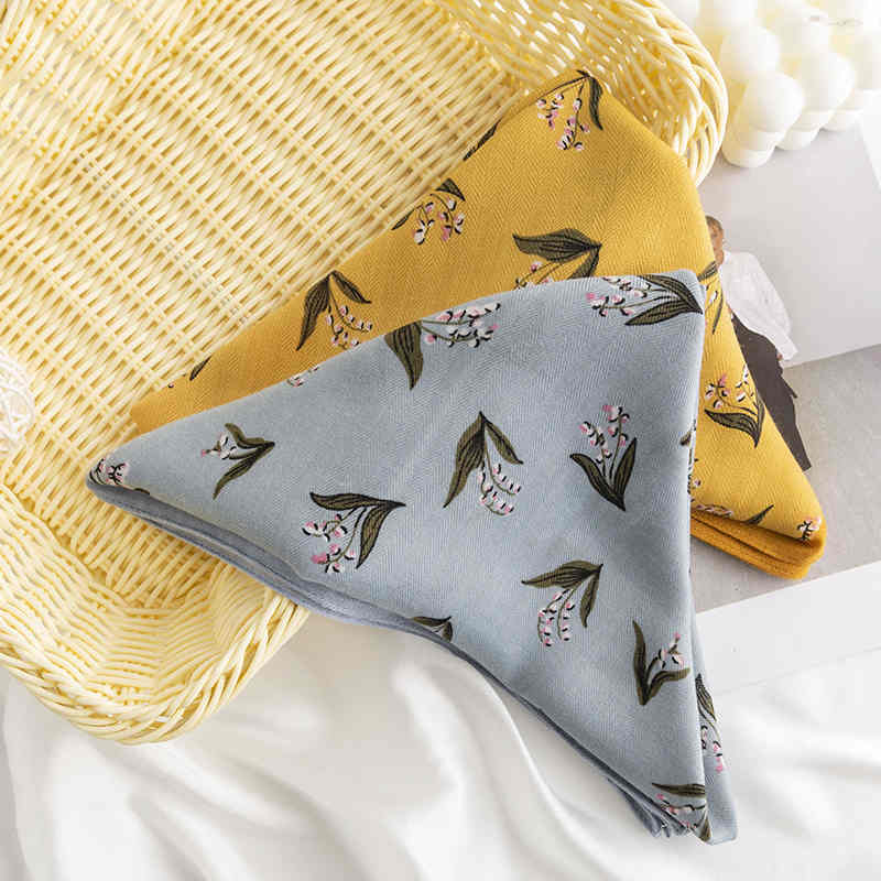 Fashion commuter silk scarves idyllic style Han small square scarf thin print decorative scarf scarf