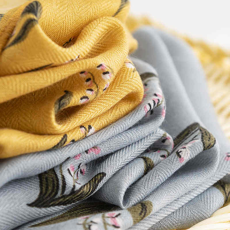 Fashion commuter silk scarves idyllic style Han small square scarf thin print decorative scarf scarf