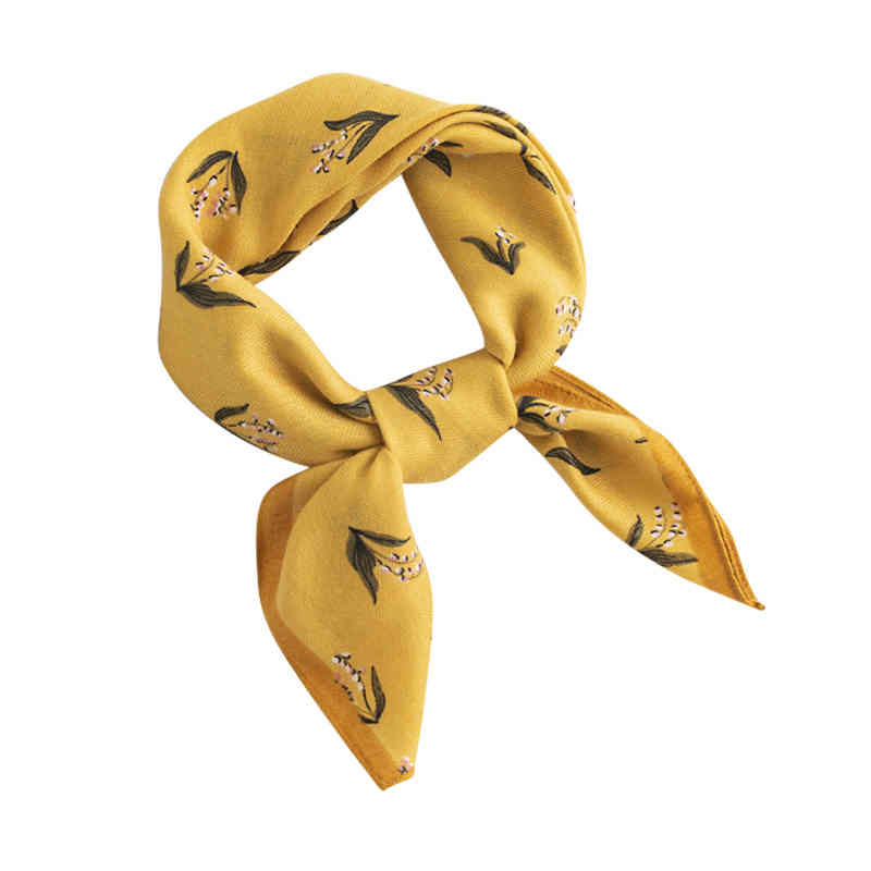 Fashion commuter silk scarves idyllic style Han small square scarf thin print decorative scarf scarf
