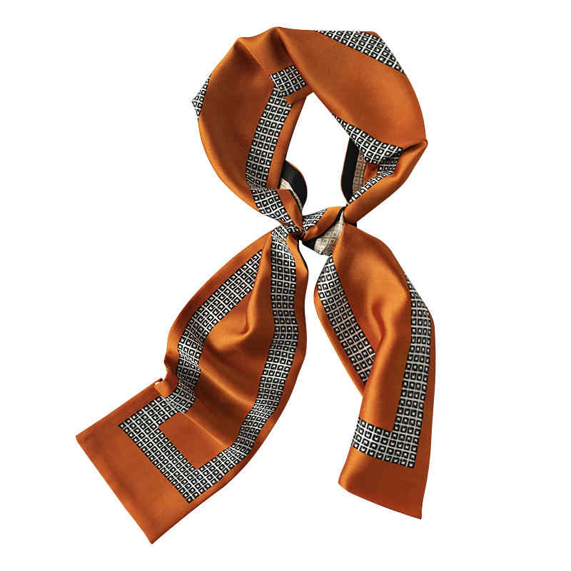 Retro long letters imitation silk scarves tiein professional dress scarf fashion temperament long hair ribbon