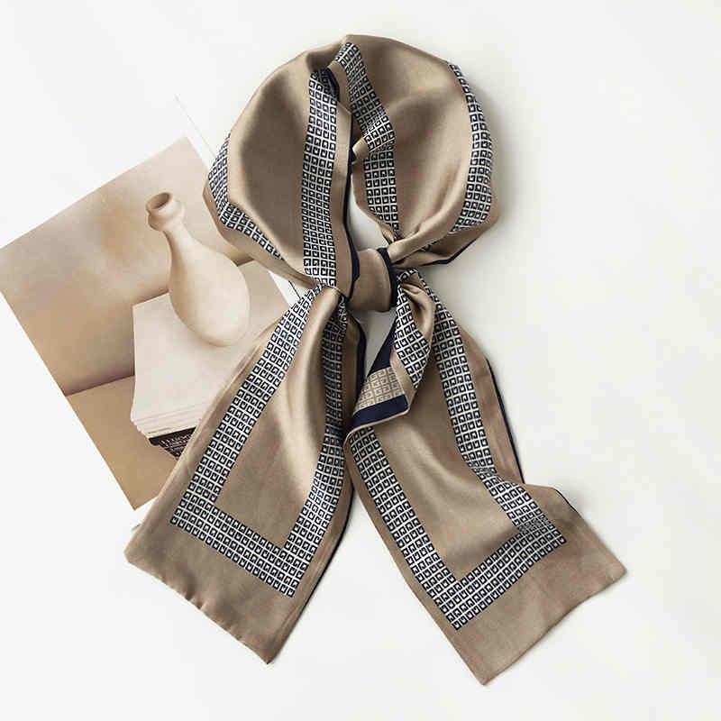 Retro long letters imitation silk scarves tiein professional dress scarf fashion temperament long hair ribbon