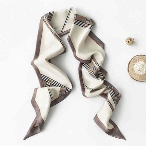 Fashion commuter strip imitation silk scarves simple temperament section striped scarves