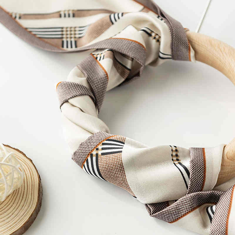 Fashion commuter strip imitation silk scarves simple temperament section striped scarves