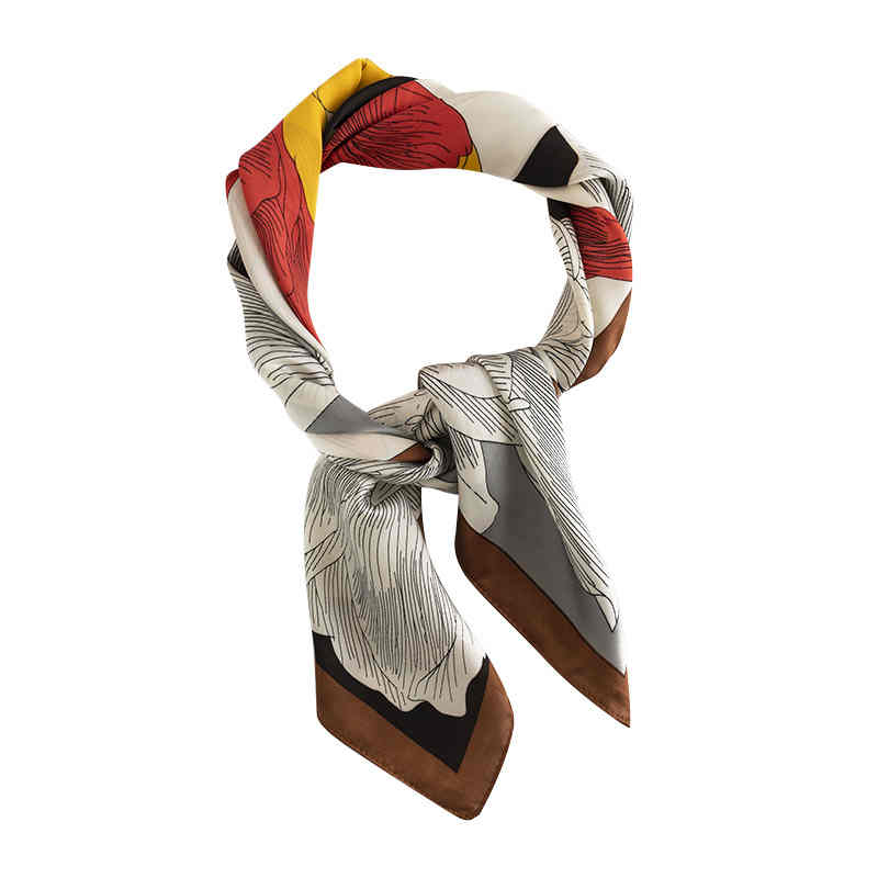 Spring new style silk scarves female fresh sweet printed satin satin pocket square fashion tiein professional dress scarf