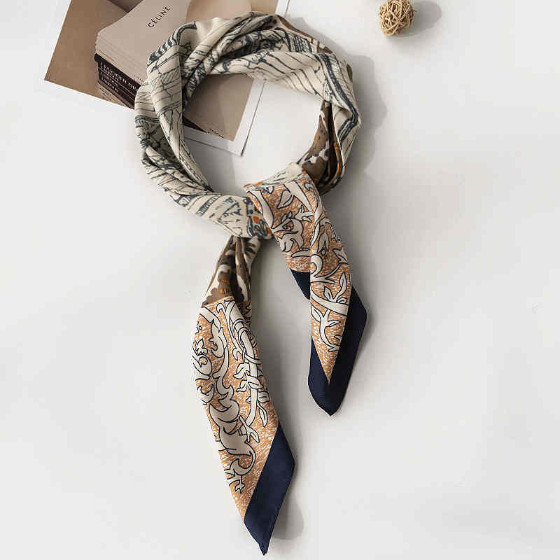 Imitation silk scarves fashion printing spring pocket square scarf fashion commuter scarf