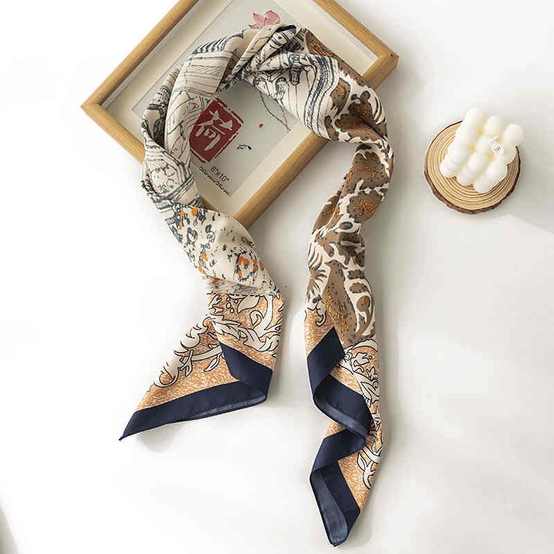Imitation silk scarves fashion printing spring pocket square scarf fashion commuter scarf
