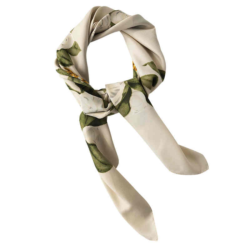 Fashionable printed pocket square scarf female fashion commuting simulation silk scarf thin elegant intellectual female scarf
