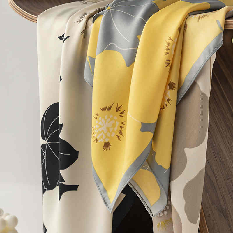 Imitation silk scarves fashion commuter small square scarf women with shirt neck thin style scarf