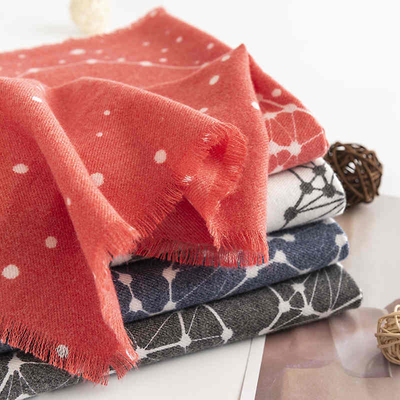 Polka dot skull imitation cashmere scarf winter fashion scarf women scarf net red cape