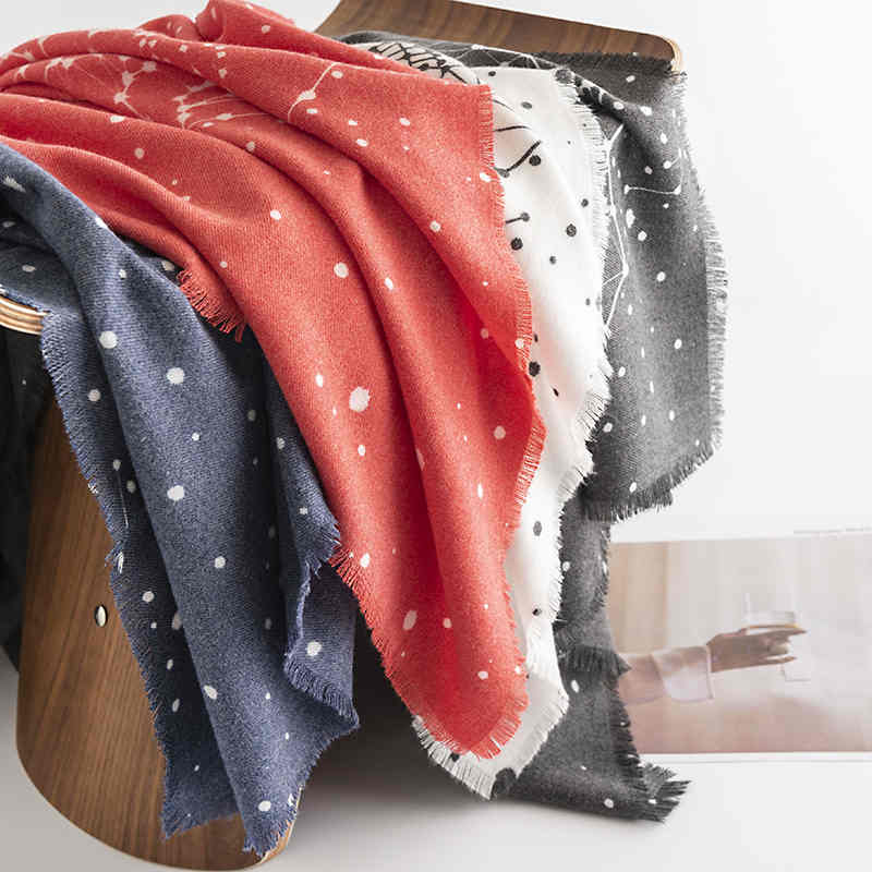 Polka dot skull imitation cashmere scarf winter fashion scarf women scarf net red cape