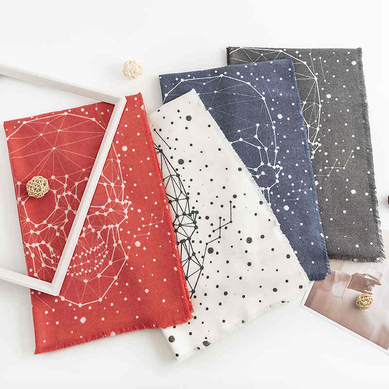 Polka dot skull imitation cashmere scarf winter fashion scarf women scarf net red cape