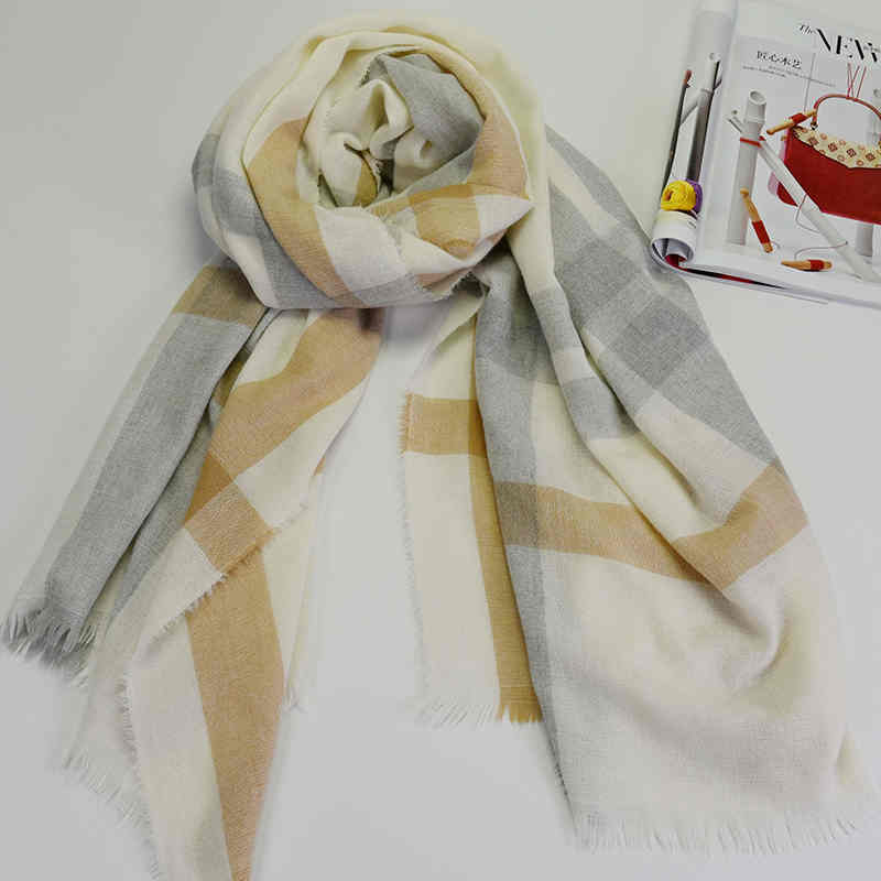 Winter scarf woman sweet wind imitation cashmere scarf warm grid shawl cold scarf