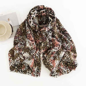 Retro colored leopard print scarf new style imitation cashmere scarf stylish shawl warm neck scarf