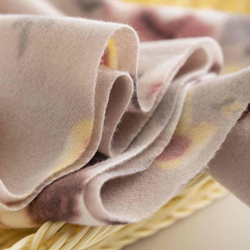 Elegant socialite style printed scarf flowers imitation cashmere scarf women warm scarf fashion shawl
