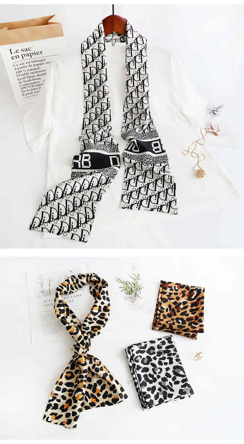 Silk scarves imitation silk cloth ribbon printed small scarves star  same length scarves
