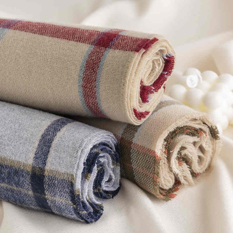 Winter plaid scarf ladies scarf sweet fringed neck imitation cashmere shawl men