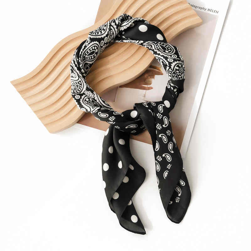 Classic imitation silk scarf cashew flower wave point thin silk scarf with shirt career casual scarf