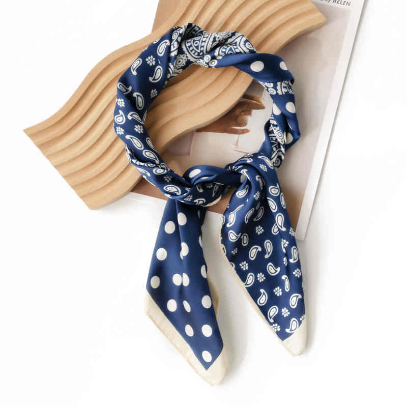 Classic imitation silk scarf cashew flower wave point thin silk scarf with shirt career casual scarf