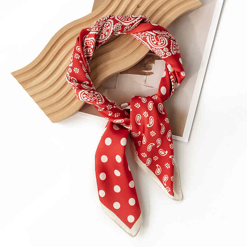 Classic imitation silk scarf cashew flower wave point thin silk scarf with shirt career casual scarf