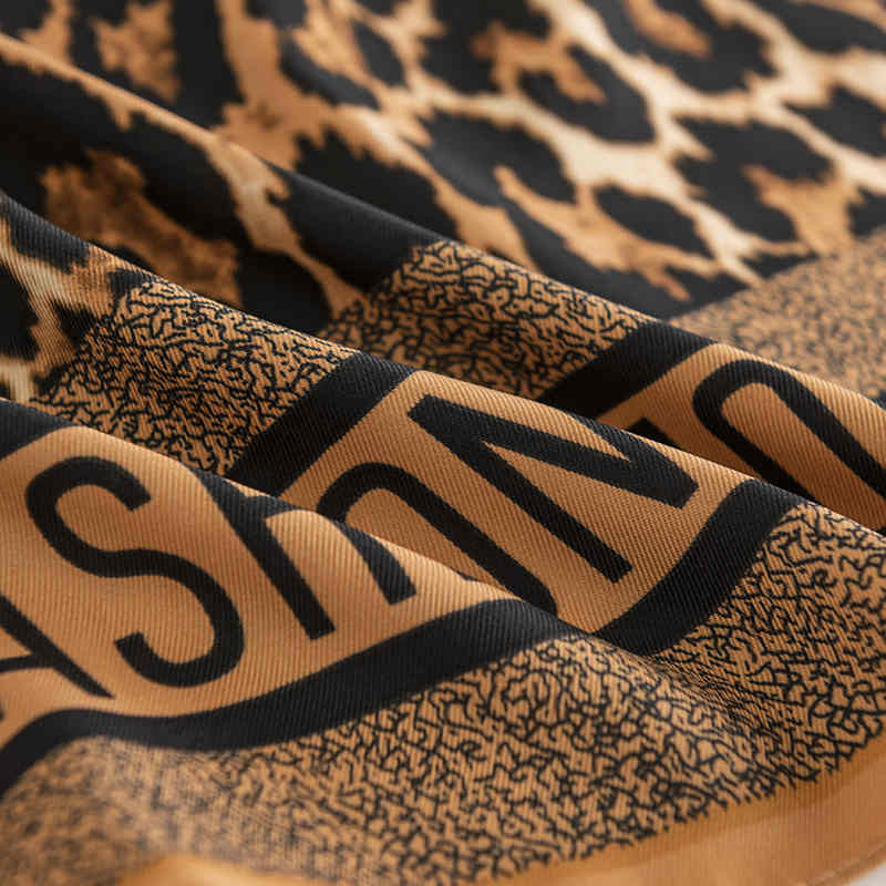 Printed leopard print silk scarves fashion commuter pocket square elegant professional scarf scarf