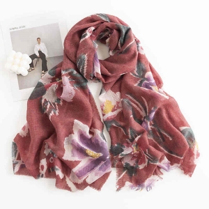 Fashion casual flowers in a long scarf small tassel warm shawl scarf woman