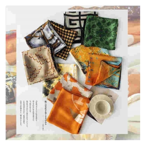 Individual trend style wash painting antique printing silk scarf simulation spring airconditioned room heat  sunscreen shawl