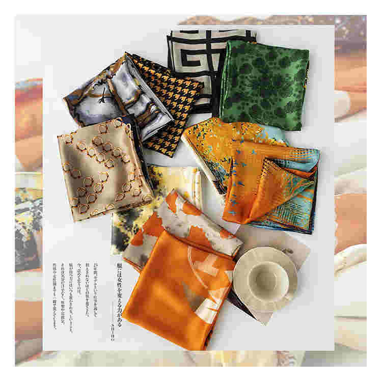 Individual trend style wash painting antique printing silk scarf simulation spring airconditioned room heat  sunscreen shawl