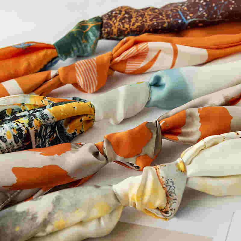 Individual trend style wash painting antique printing silk scarf simulation spring airconditioned room heat  sunscreen shawl