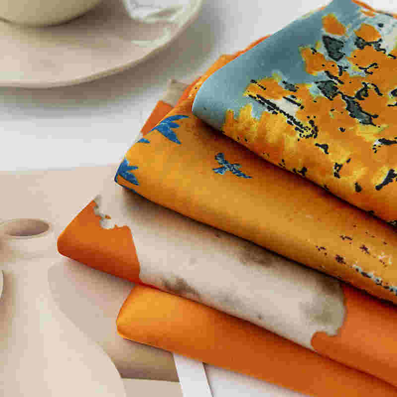 Individual trend style wash painting antique printing silk scarf simulation spring airconditioned room heat  sunscreen shawl