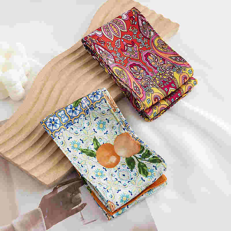 Fashion commuter chiffon scarf new female print with ribbon