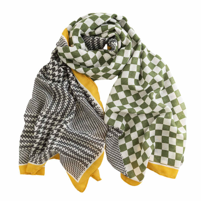 Checkerboard checkerboard plain print scarf female commuter houndstooth neck scarf light luxury elegant shawl