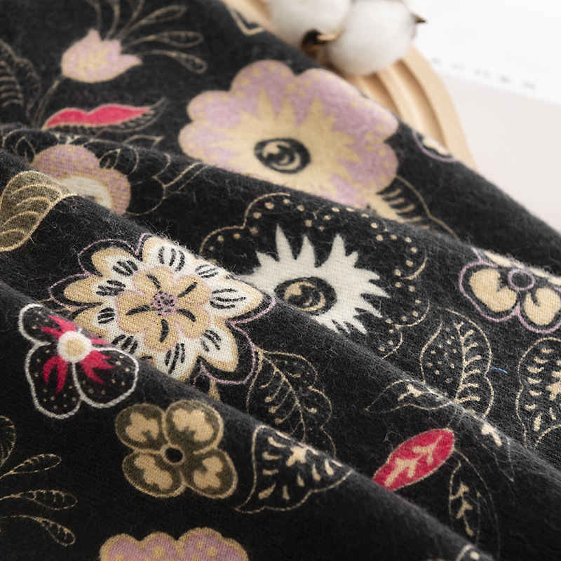 Floral twill thermal scarf fashion printing middle class imitation cashmere shawl soft waxy scarf