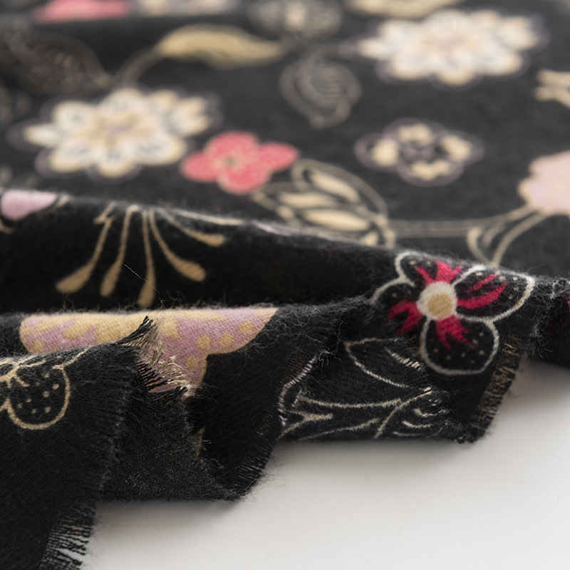 Floral twill thermal scarf fashion printing middle class imitation cashmere shawl soft waxy scarf