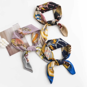 Printed square scarf fashionable commuting imitation silk scarf light luxury professional dress scarf