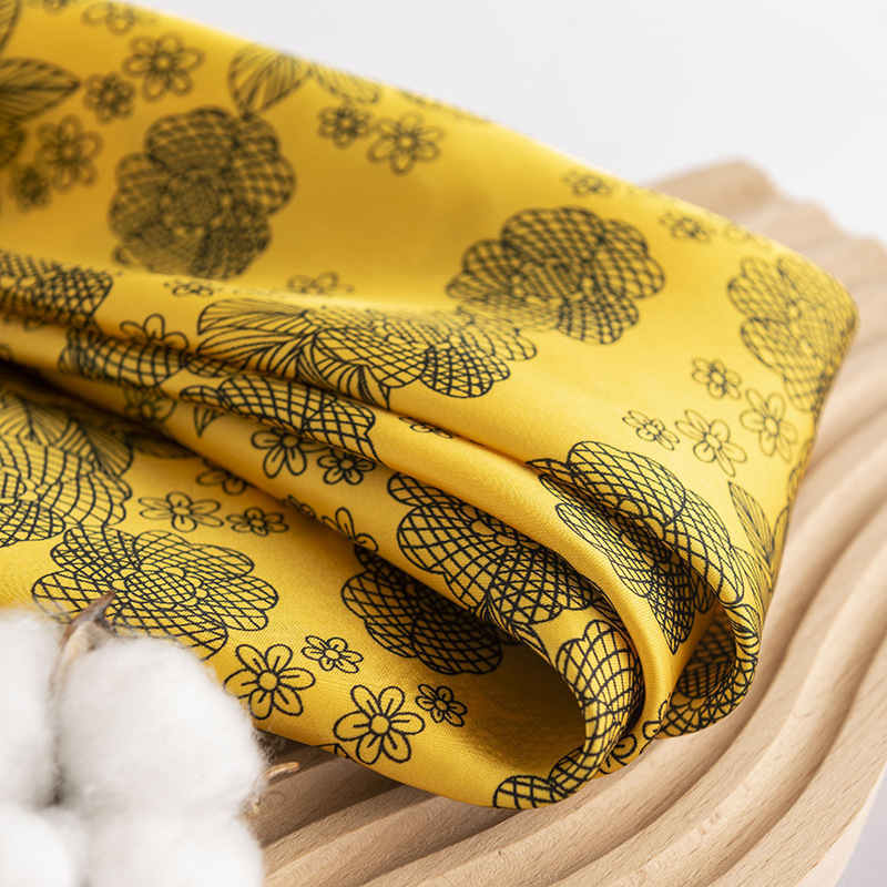 Printed small handkerchief plant flowers imitation silk scarves fashion commuter professional wear neck scarf woman