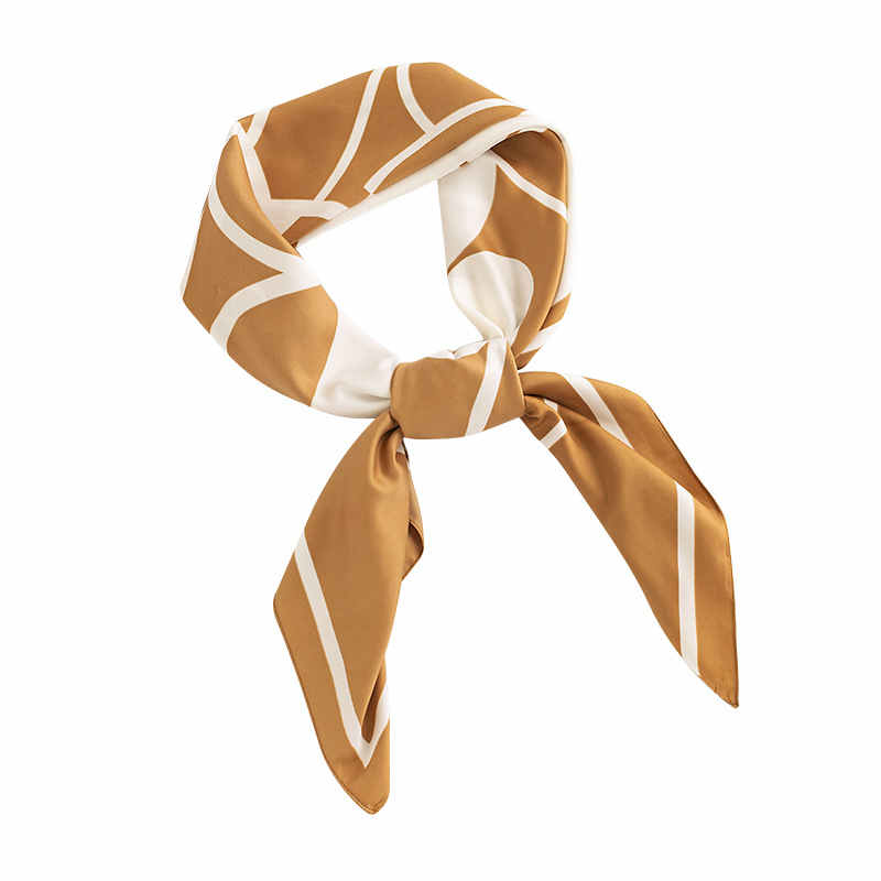 Fashionable commuter pocket scarf elegant temperament imitation silk scarves simple tiein printed professional scarves