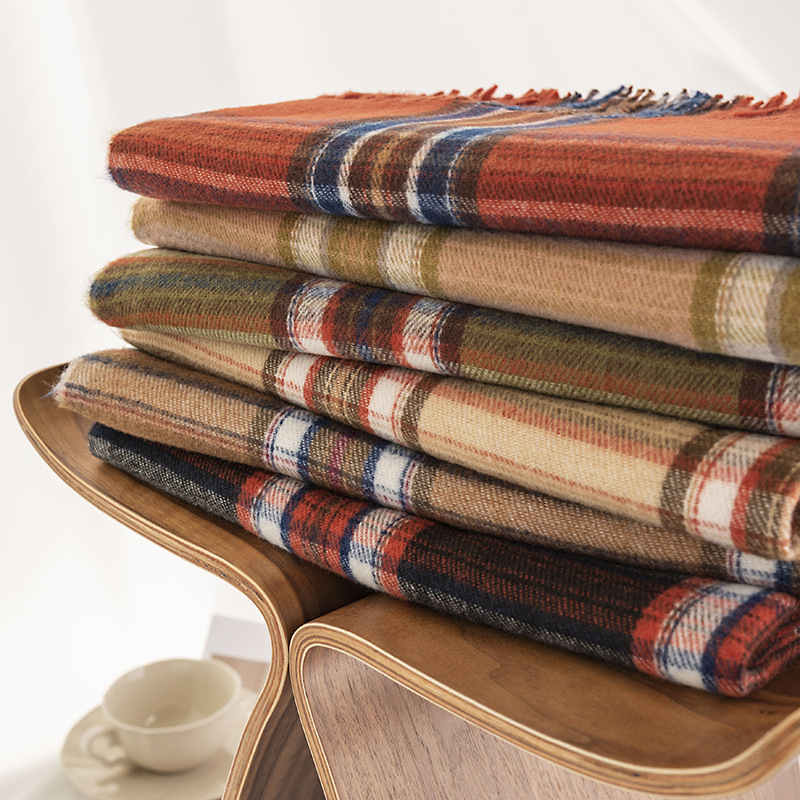 Elegant plaid scarf female fashion commuter imitation cashmere scarf simple shawl neck scarf