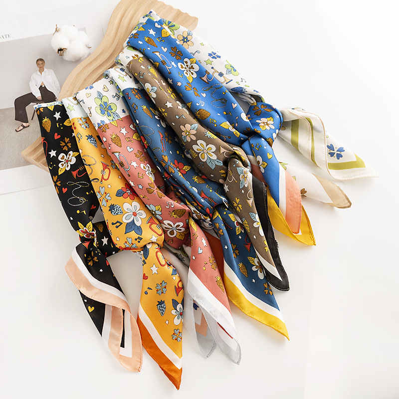 Floral print silk scarves fashion commuter scarf elegant business scarf scarf scarf