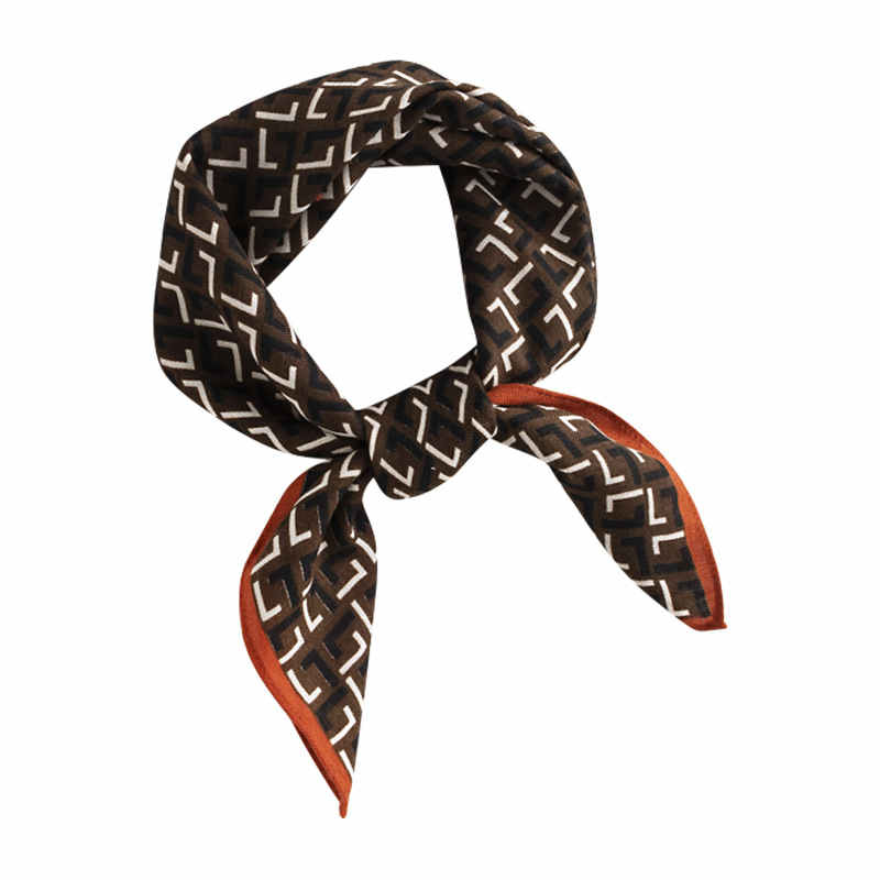 Printed pocket square fashion commuter silk scarves elegant senior sense professional dress scarf