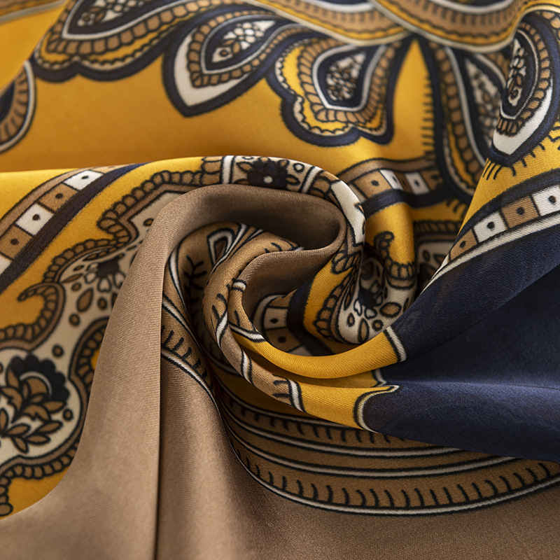 Printed pattern imitation silk scarves fashionable commuter pocket square scarf retro elegant professional dress scarf