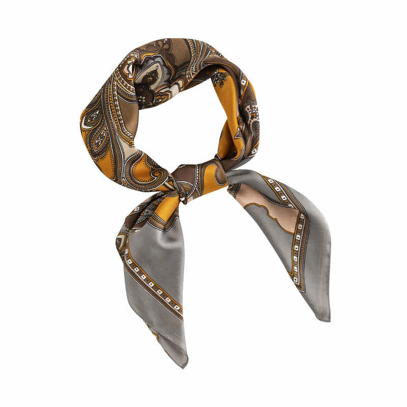 Printed pattern imitation silk scarves fashionable commuter pocket square scarf retro elegant professional dress scarf