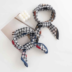 Plaid printed pocket square scarf fashion commuting simulation silk scarves sunscreen professional wear scarves