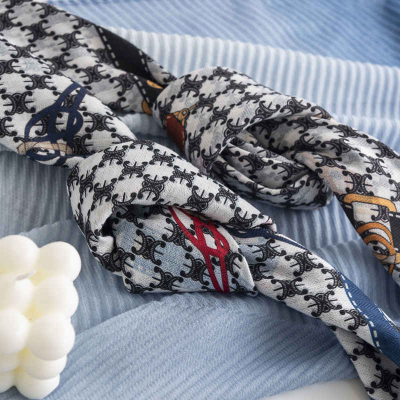 Plaid printed pocket square scarf fashion commuting simulation silk scarves sunscreen professional wear scarves