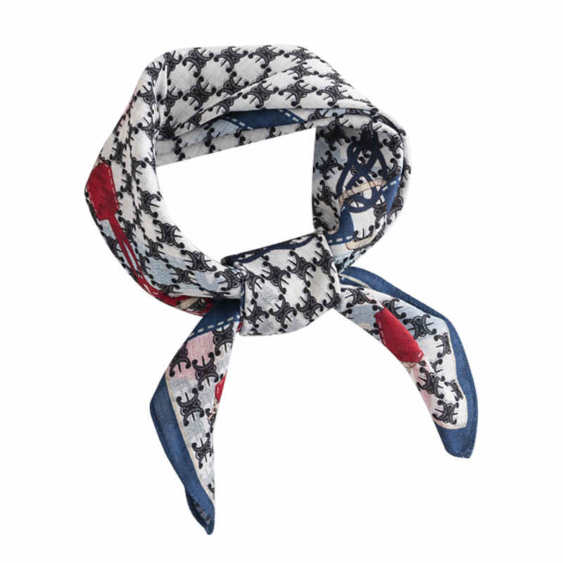 Plaid printed pocket square scarf fashion commuting simulation silk scarves sunscreen professional wear scarves