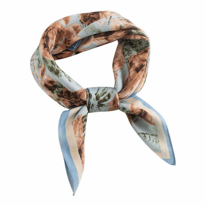 scarf plant flowers pattern simulation silk scarf summer sunscreen scarf woman professional wear