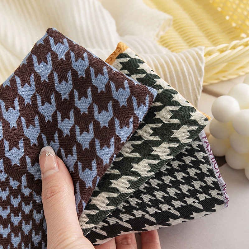 Printed pattern small square scarf female senior sense imitation silk scarves elegant tie scarf